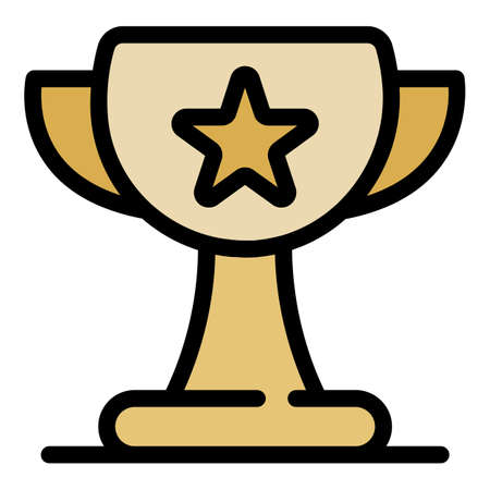 Target star cup icon. Outline target star cup vector icon color flat isolatedのイラスト素材