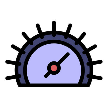 Climate barometer icon. Outline climate barometer vector icon color flat isolatedのイラスト素材