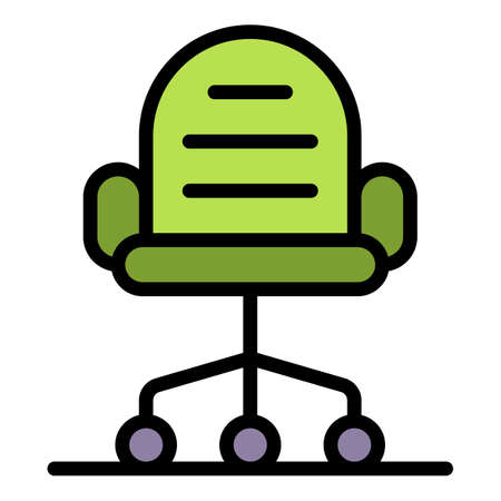 Office chair icon. Outline office chair vector icon color flat isolatedのイラスト素材