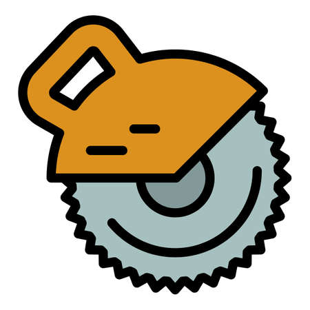 Industrial circular saw icon. Outline industrial circular saw vector icon color flat isolatedのイラスト素材