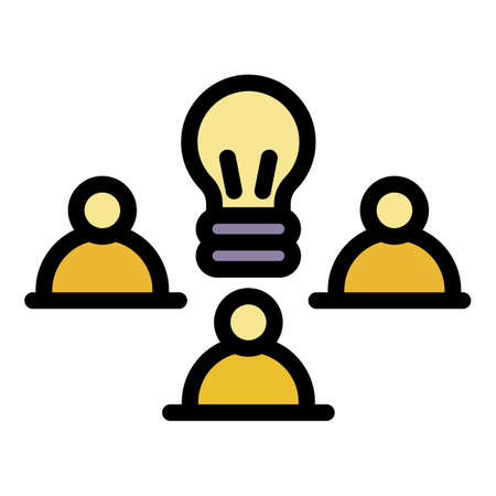 Teamwork responsibility icon. Outline teamwork responsibility vector icon color flat isolatedのイラスト素材