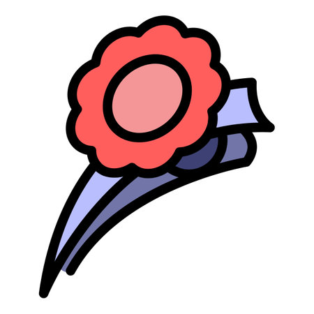 Fashion barrette icon. Outline fashion barrette vector icon color flat isolatedのイラスト素材