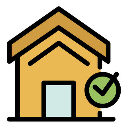 Repairman house maintenance icon. Outline repairman house maintenance vector icon color flat isolatedのイラスト素材