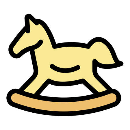 Balance kid horse icon. Outline balance kid horse vector icon color flat isolatedのイラスト素材