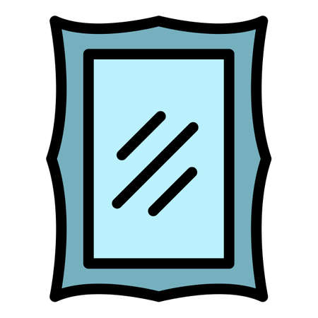 Theatre mirror icon. Outline theatre mirror vector icon color flat isolatedのイラスト素材