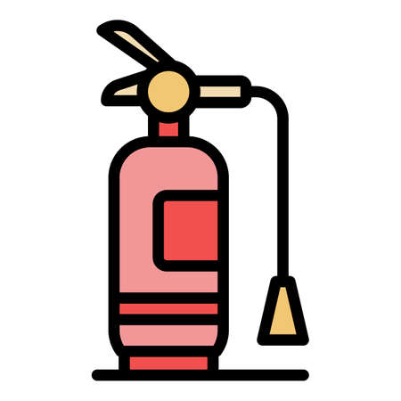 Foam fire extinguisher icon. Outline foam fire extinguisher vector icon color flat isolatedのイラスト素材