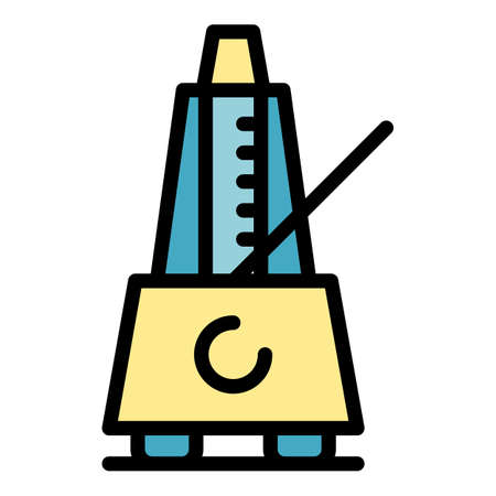 Device metronome icon. Outline device metronome vector icon color flat isolatedのイラスト素材