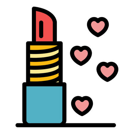 French lipstick icon. Outline french lipstick vector icon color flat isolatedのイラスト素材
