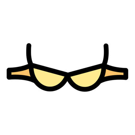 Woman plunge bra icon. Outline woman plunge bra vector icon color flat isolatedのイラスト素材