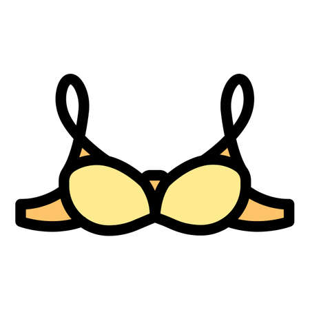 Fitness bra icon. Outline fitness bra vector icon color flat isolatedのイラスト素材
