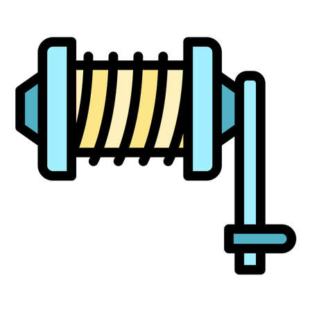Fishing equipment icon. Outline fishing equipment vector icon color flat isolatedのイラスト素材