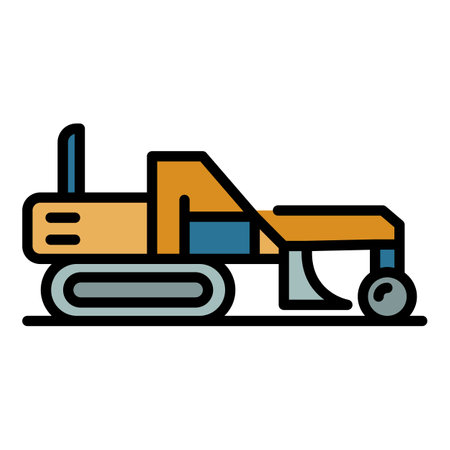 Work grader machine icon. Outline work grader machine vector icon color flat isolatedのイラスト素材