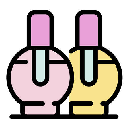 Nail polish gel icon. Outline nail polish gel vector icon color flat isolatedのイラスト素材