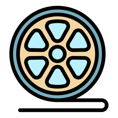 Film pellicle icon. Outline film pellicle vector icon color flat isolatedのイラスト素材
