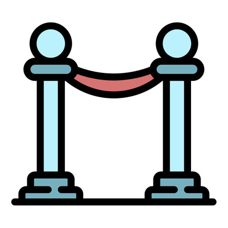 Entrance stage icon. Outline entrance stage vector icon color flat isolatedのイラスト素材