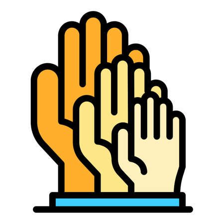 Sociology hands icon. Outline sociology hands vector icon color flat isolatedのイラスト素材