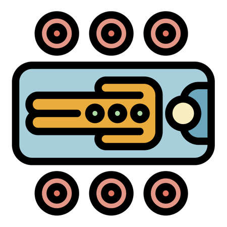 Man with spa stones icon. Outline man with spa stones vector icon color flat isolatedのイラスト素材