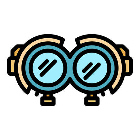 Eyesight testing device icon. Outline eyesight testing device vector icon color flat isolatedのイラスト素材