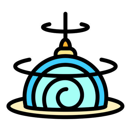 Hypnotic pendulum icon. Outline hypnotic pendulum vector icon color flat isolatedのイラスト素材