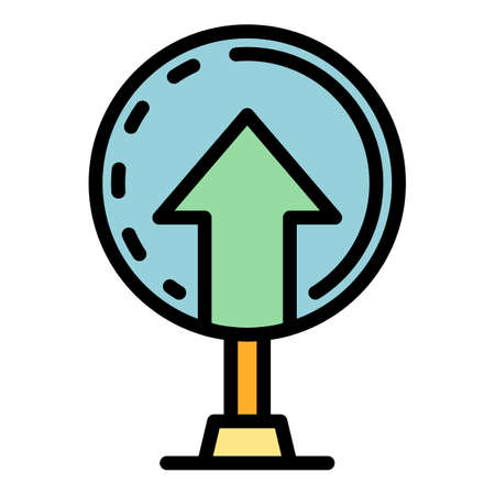 Arrow pointer icon. Outline arrow pointer vector icon color flat isolatedのイラスト素材