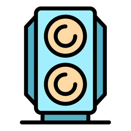 Subwoofer icon. Outline subwoofer vector icon color flat isolatedのイラスト素材