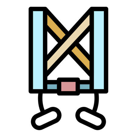 Climbing equipment icon. Outline climbing equipment vector icon color flat isolatedのイラスト素材