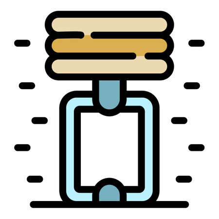 Climbing ring icon. Outline climbing ring vector icon color flat isolatedのイラスト素材