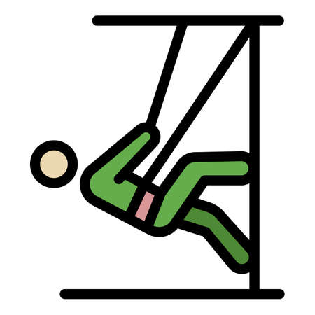 Climber in training icon. Outline climber in training vector icon color flat isolatedのイラスト素材
