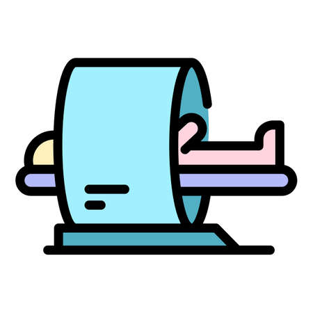 Magnetic scanner icon. Outline magnetic scanner vector icon color flat isolatedのイラスト素材