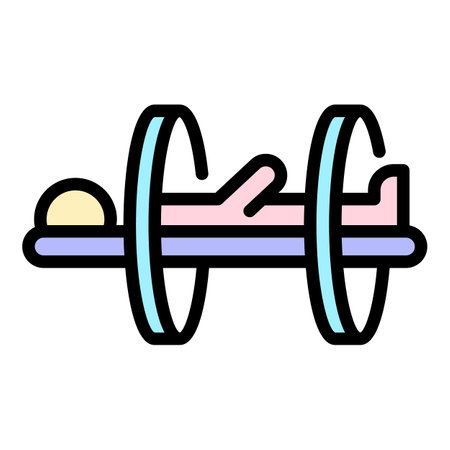 Health therapy equipment icon. Outline health therapy equipment vector icon color flat isolatedのイラスト素材