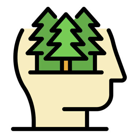 Eco forest idea icon. Outline eco forest idea vector icon thin line color flat isolatedのイラスト素材