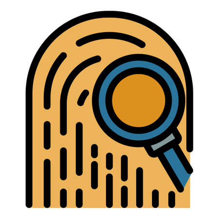 Fingerprint investigator icon. Outline fingerprint investigator vector icon color flat isolatedのイラスト素材