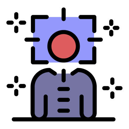 Personal guard target icon. Outline personal guard target vector icon color flat isolatedのイラスト素材