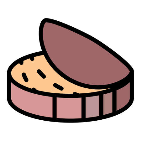 Fish tin can icon. Outline fish tin can vector icon color flat isolatedのイラスト素材