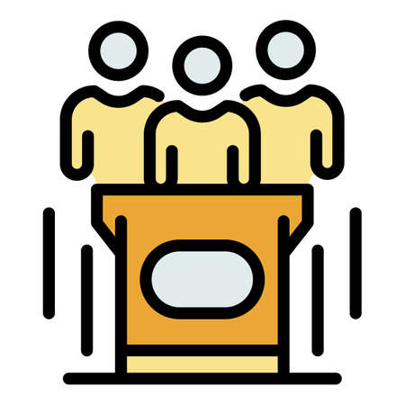 Judgment stand icon. Outline judgment stand vector icon color flat isolatedのイラスト素材