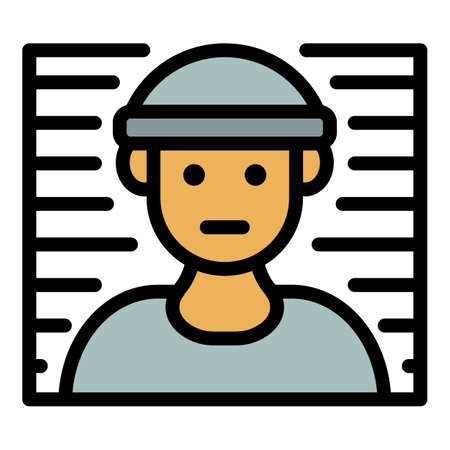 Prison foto line icon. Outline prison foto line vector icon color flat isolatedのイラスト素材
