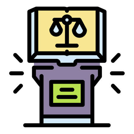 Notary book icon. Outline notary book vector icon color flat isolatedのイラスト素材