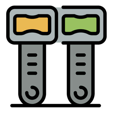 Two bottle openers icon. Outline two bottle openers vector icon color flat isolatedのイラスト素材