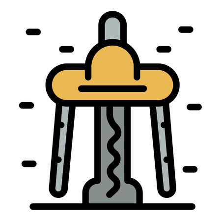 Food processor icon. Outline food processor vector icon color flat isolatedのイラスト素材