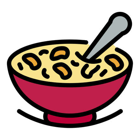 Breakfast cereal flakes icon. Outline breakfast cereal flakes vector icon color flat isolatedのイラスト素材