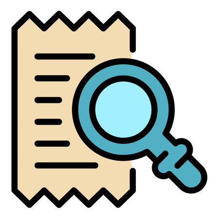 Bill ticket icon. Outline bill ticket vector icon color flat isolatedのイラスト素材