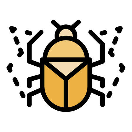 Animal scarab beetle icon. Outline animal scarab beetle vector icon color flat isolatedのイラスト素材