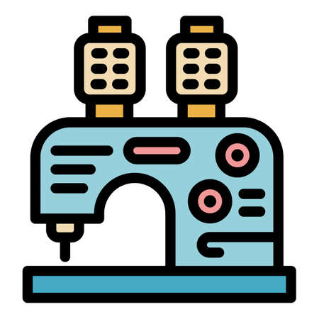 Sewing machine icon. Outline sewing machine vector icon color flat isolatedのイラスト素材