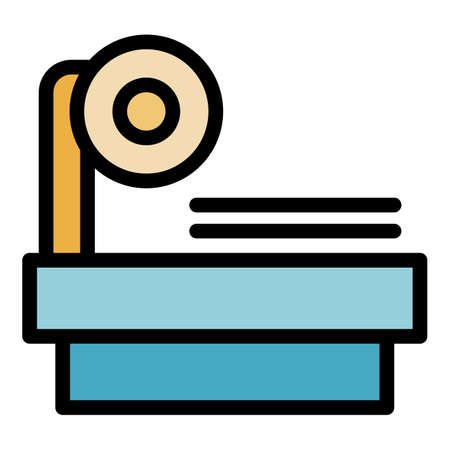 Textile roll equipment icon. Outline textile roll equipment vector icon color flat isolatedのイラスト素材