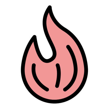 Burning metabolism icon. Outline burning metabolism vector icon color flat isolatedのイラスト素材