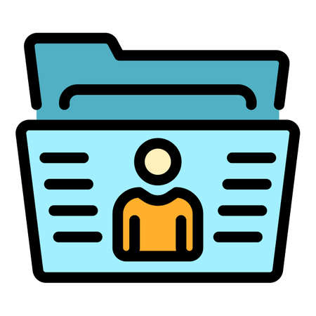 Protection personal folder icon. Outline protection personal folder vector icon color flat isolatedのイラスト素材