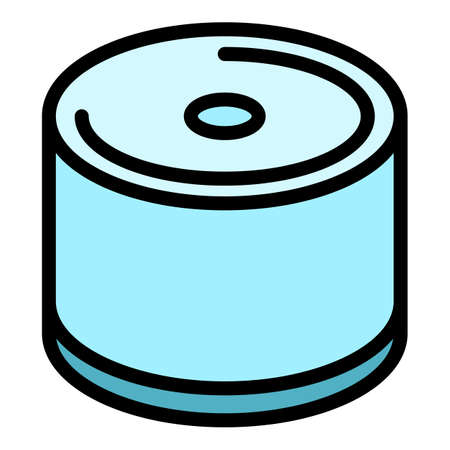 Metallurgy steel roll icon. Outline metallurgy steel roll vector icon color flat isolatedのイラスト素材