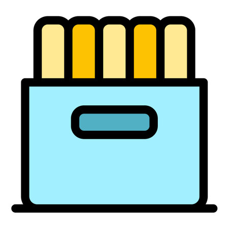 Files box icon. Outline files box vector icon color flat isolatedのイラスト素材