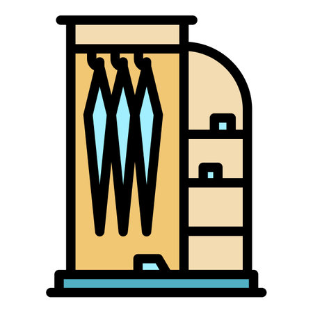 Office wardrobe icon. Outline office wardrobe vector icon color flat isolatedのイラスト素材