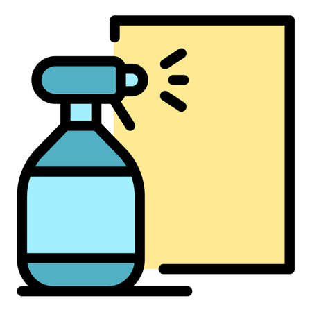Cleaning spray icon. Outline cleaning spray vector icon color flat isolatedのイラスト素材